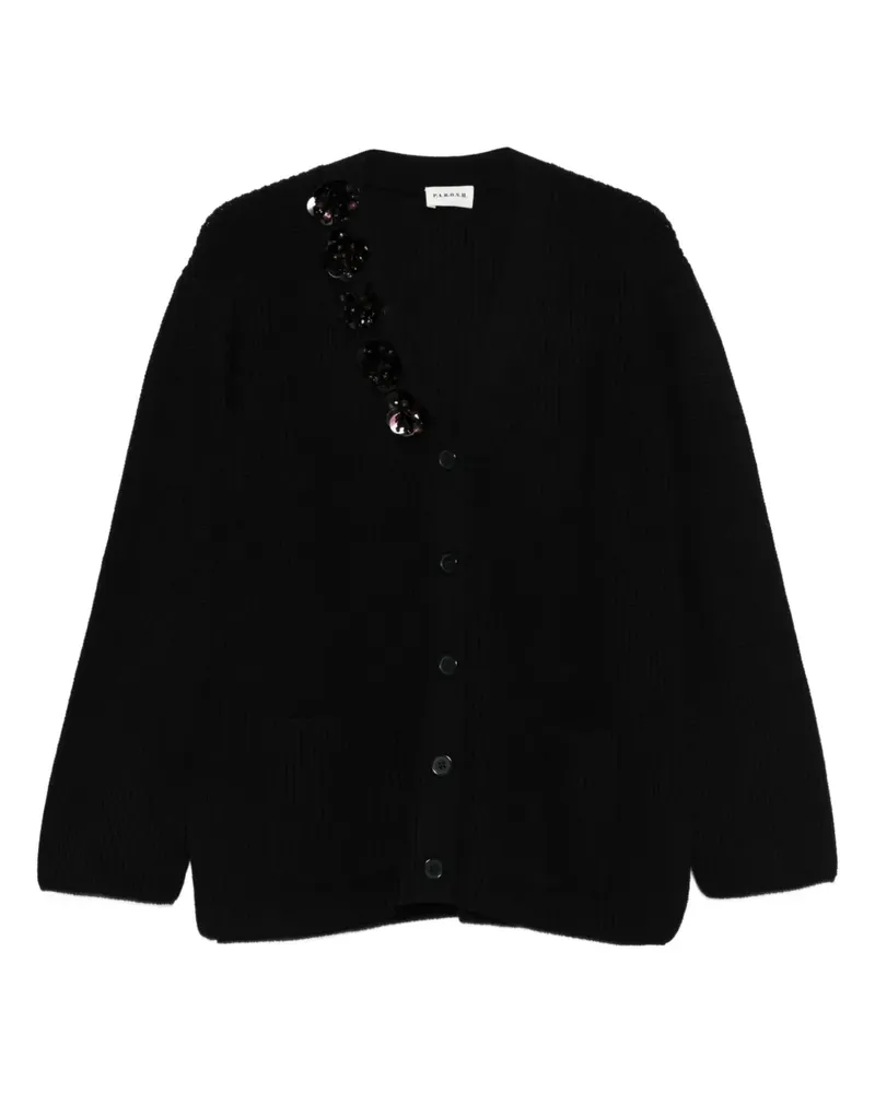 P.A.R.O.S.H. Cardigan mit Pailletten - Schwarz Schwarz