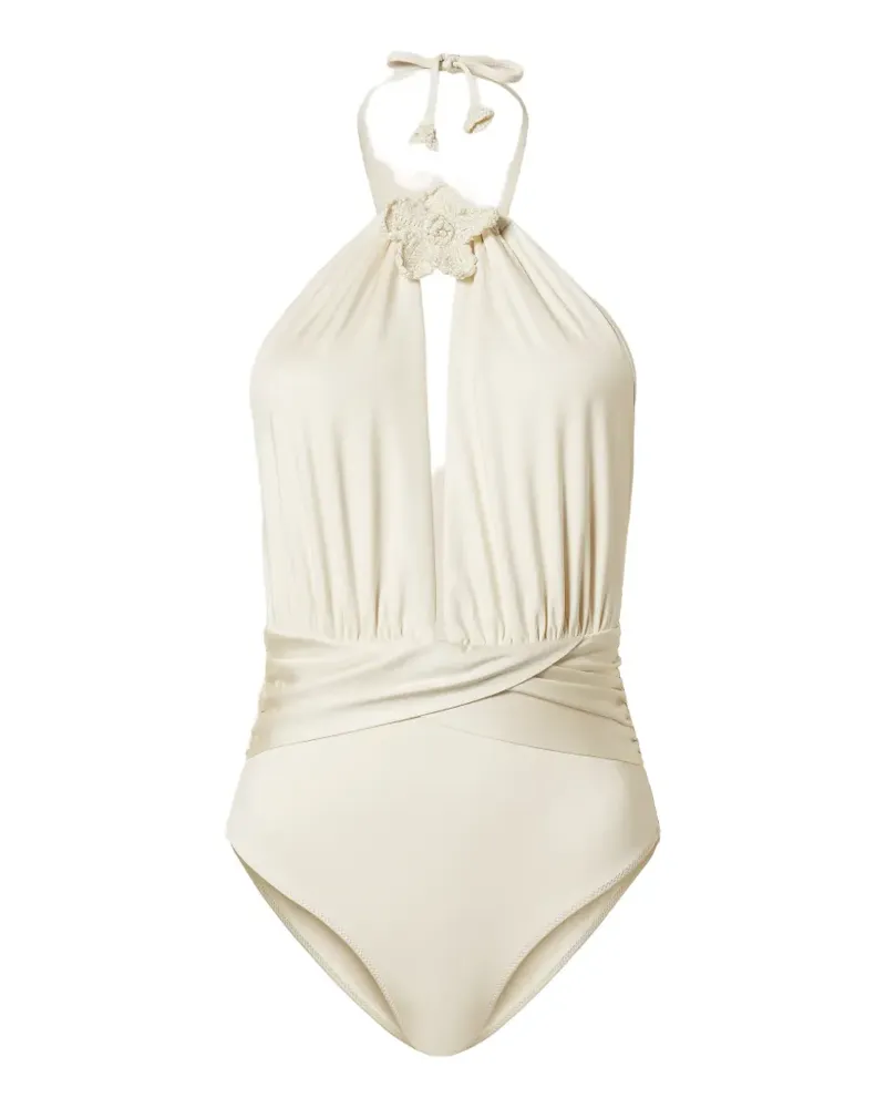 Twin-Set crochet-brooch swimsuit - Weiß Weiß