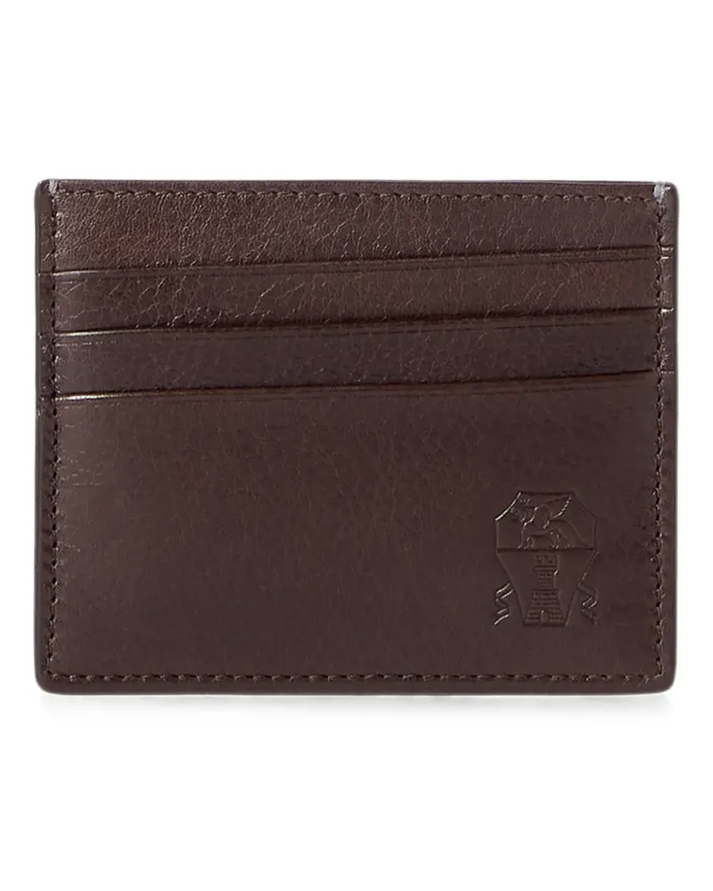 Brunello Cucinelli brushed leather cardholder - Braun Braun