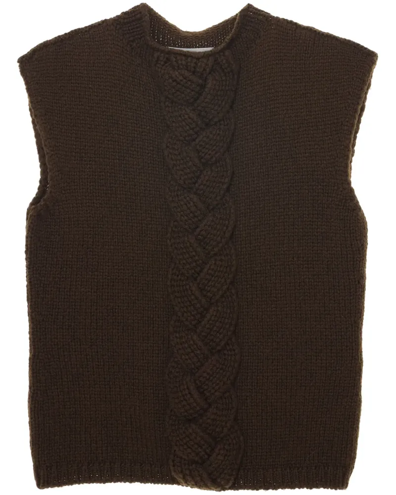 Christophe Lemaire Pullunder mit Zopfmuster - Braun Braun