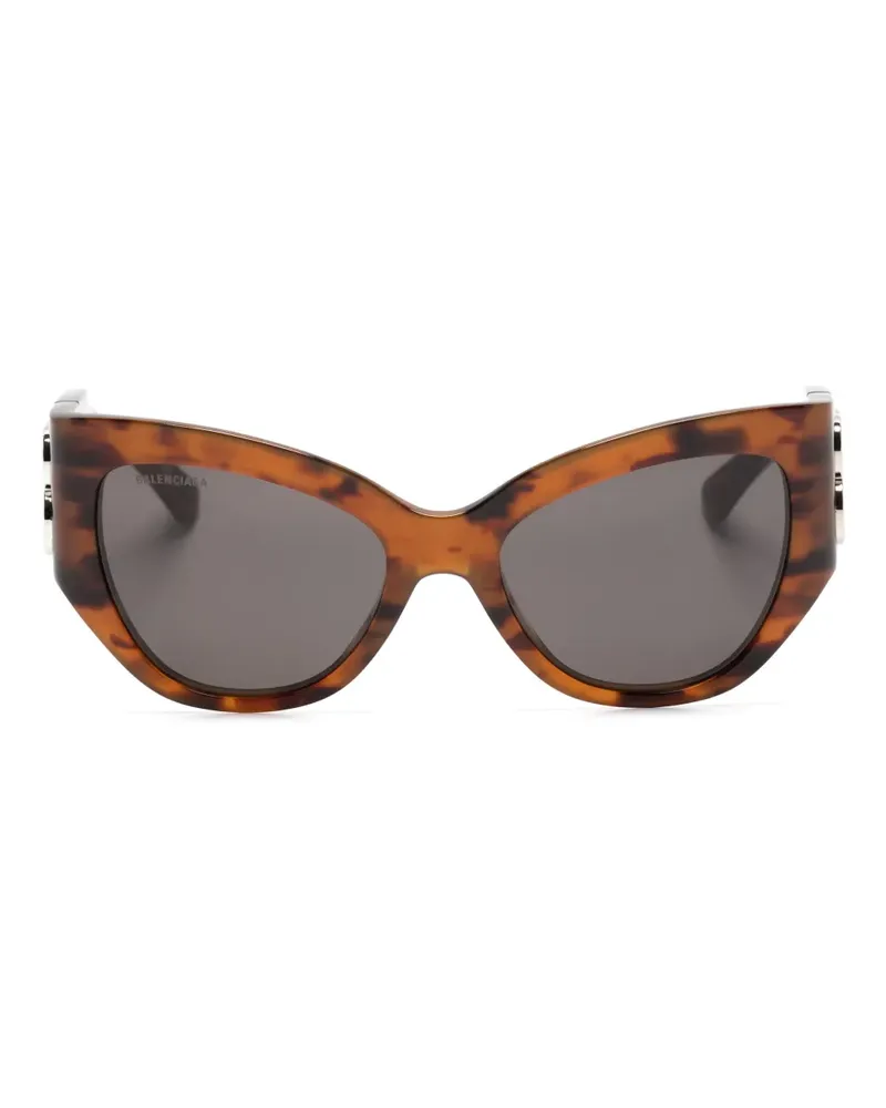Balenciaga Cat-Eye-Sonnenbrille mit Logo-Schild - Braun Braun