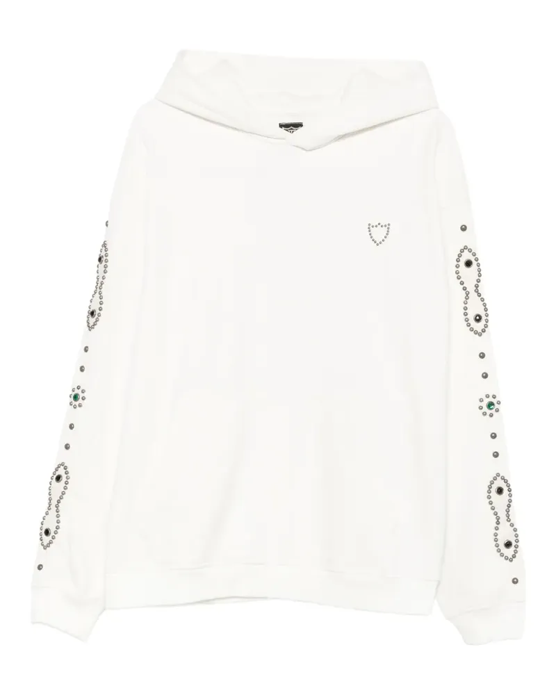 HTC Hollywood Trading Company Moustache stud-embellished crystal-embellished hoodie - Weiß Weiß