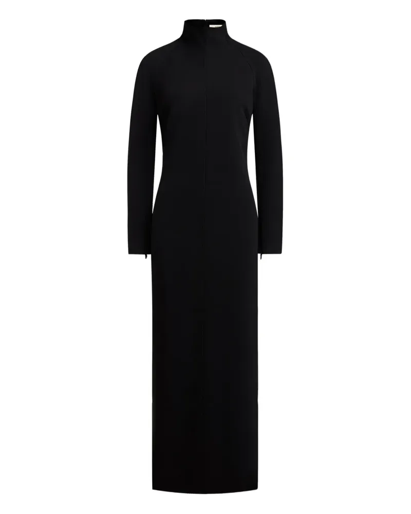 12 STOREEZ Maxikleid mit langen Ärmeln - Schwarz Schwarz