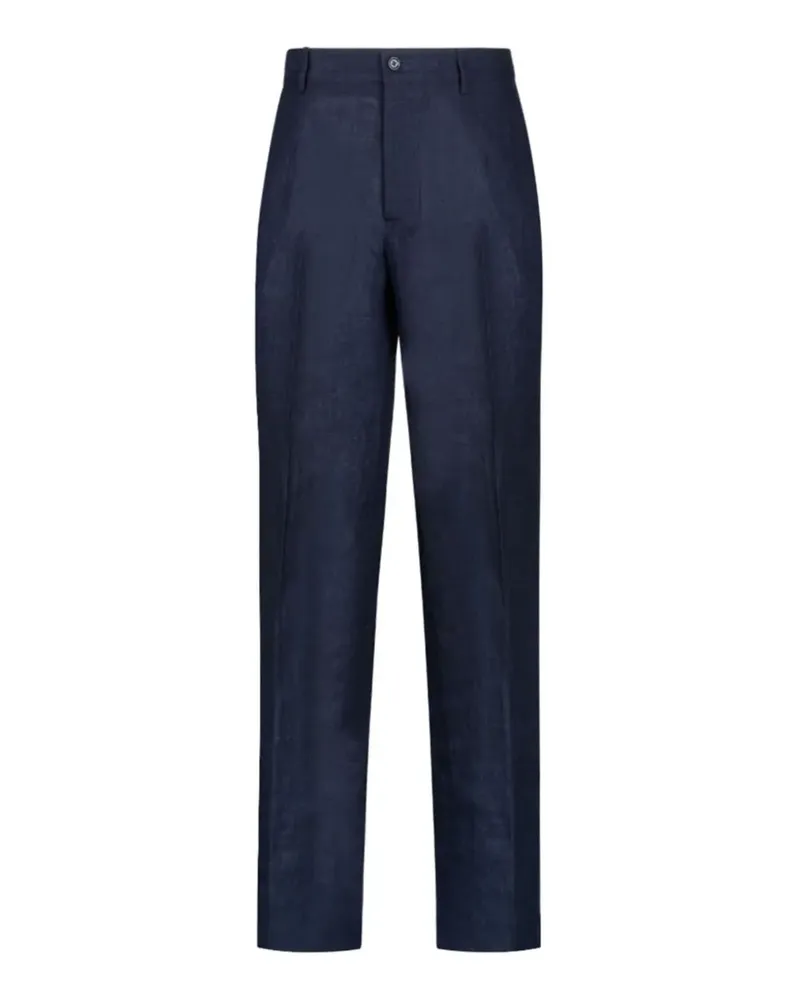 Dolce & Gabbana Leinenhose mit weitem Bein - Blau Blau