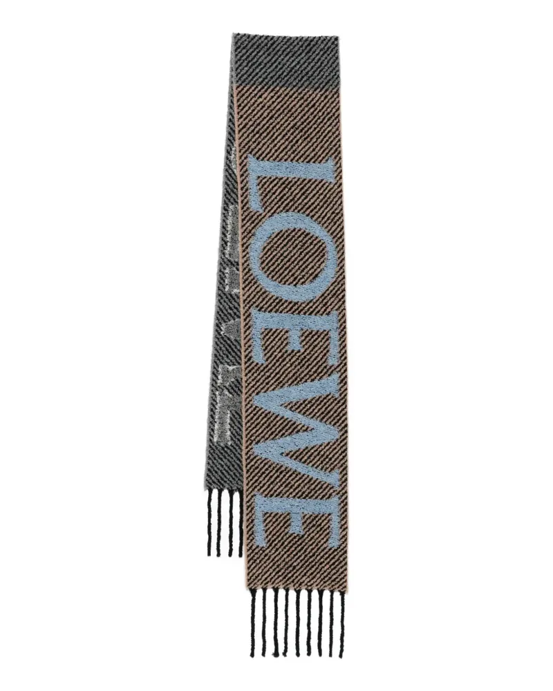 Loewe Schal aus Alpakawolle mit Logo - Braun Braun
