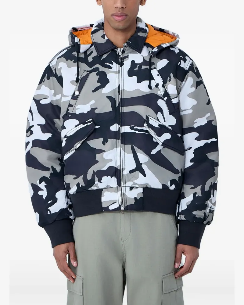 Stüssy Flight camouflage-print hooded jacket - Grün Grün
