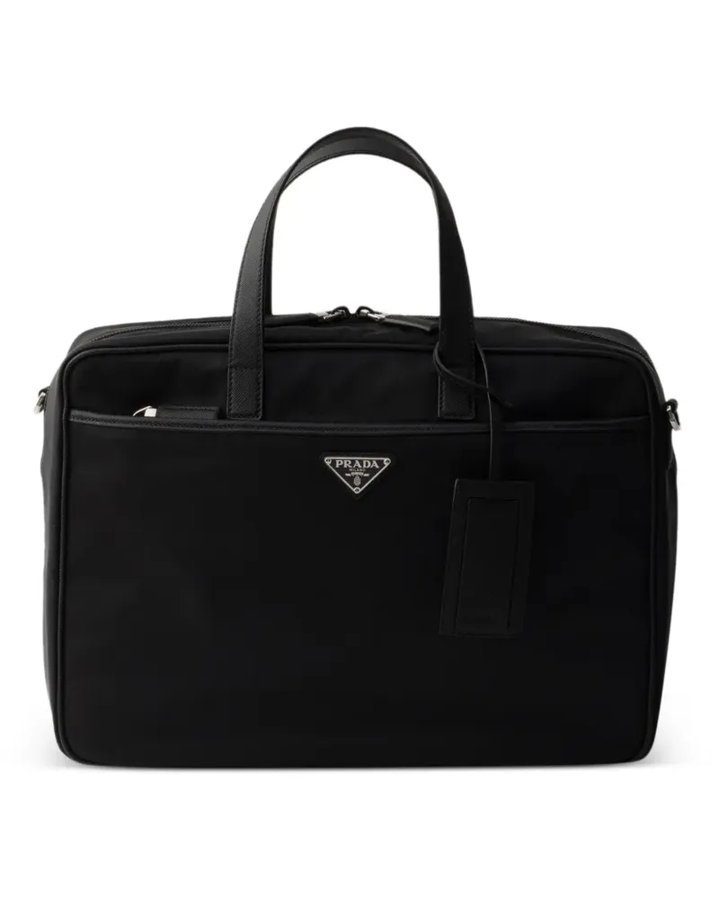 Prada Handtasche aus Re-Nylon und Saffianoleder - Schwarz Schwarz