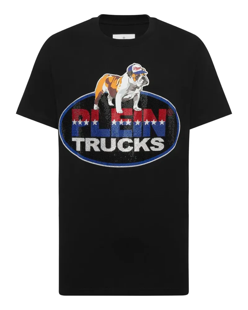 Philipp Plein Bulldog T-Shirt mit Logo - Schwarz Schwarz