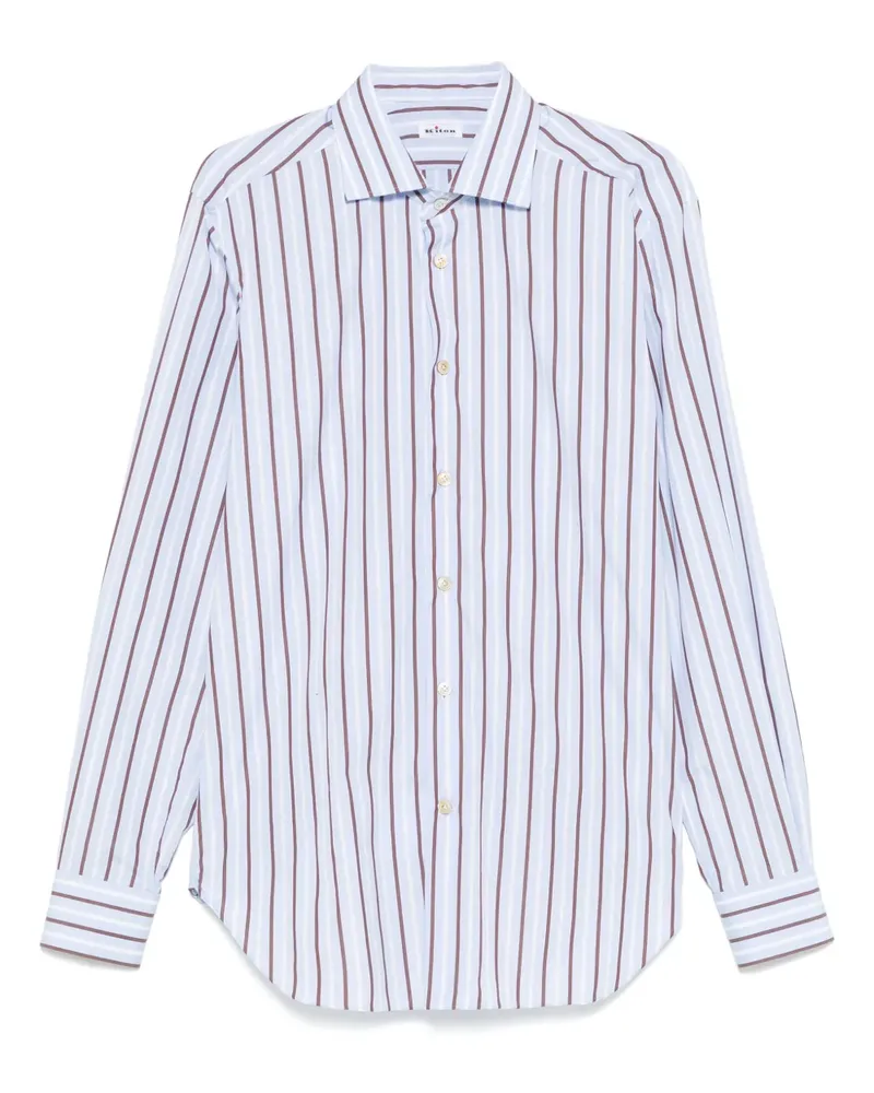 Kiton Gestreiftes Hemd - Blau Blau