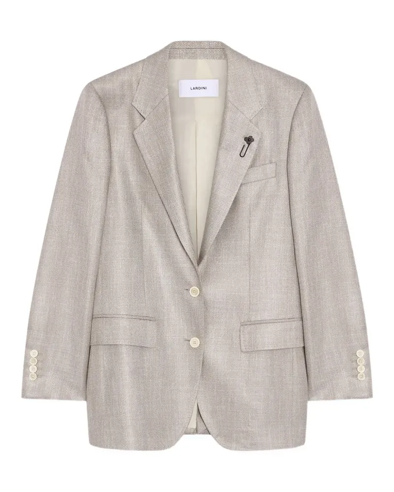 LARDINI Ivory single-breasted gabardine blazer - Weiß Weiß