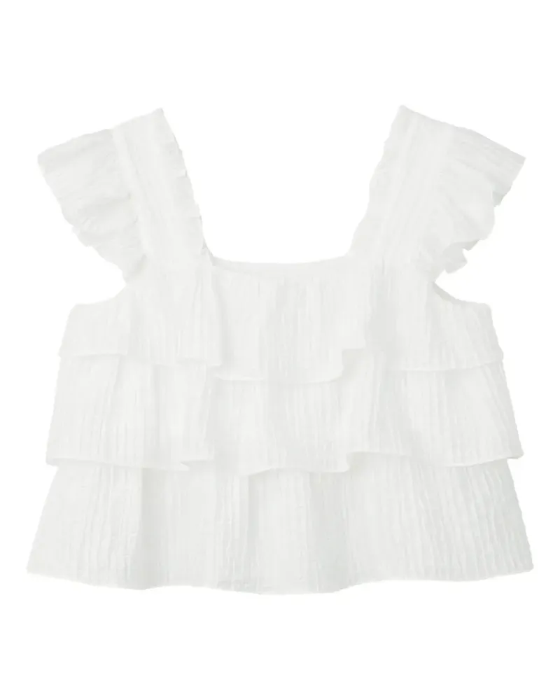 b+ab tiered ruffled top - Weiß Weiß