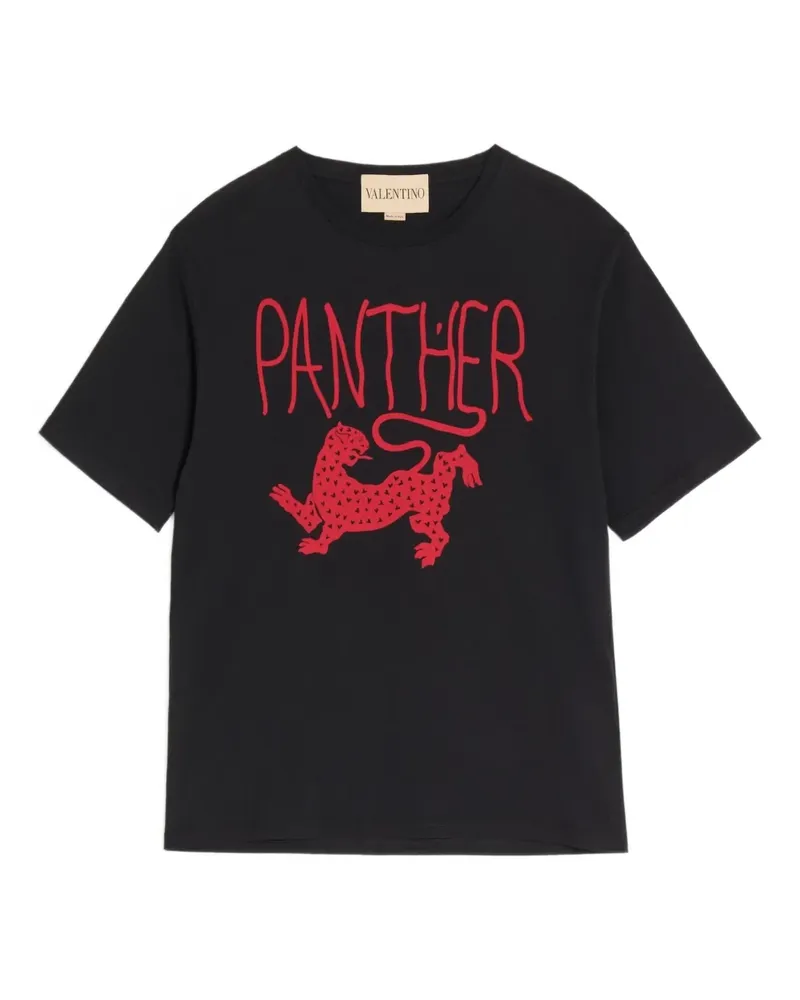 Valentino Garavani T-Shirt mit Panther-Print - Schwarz Schwarz