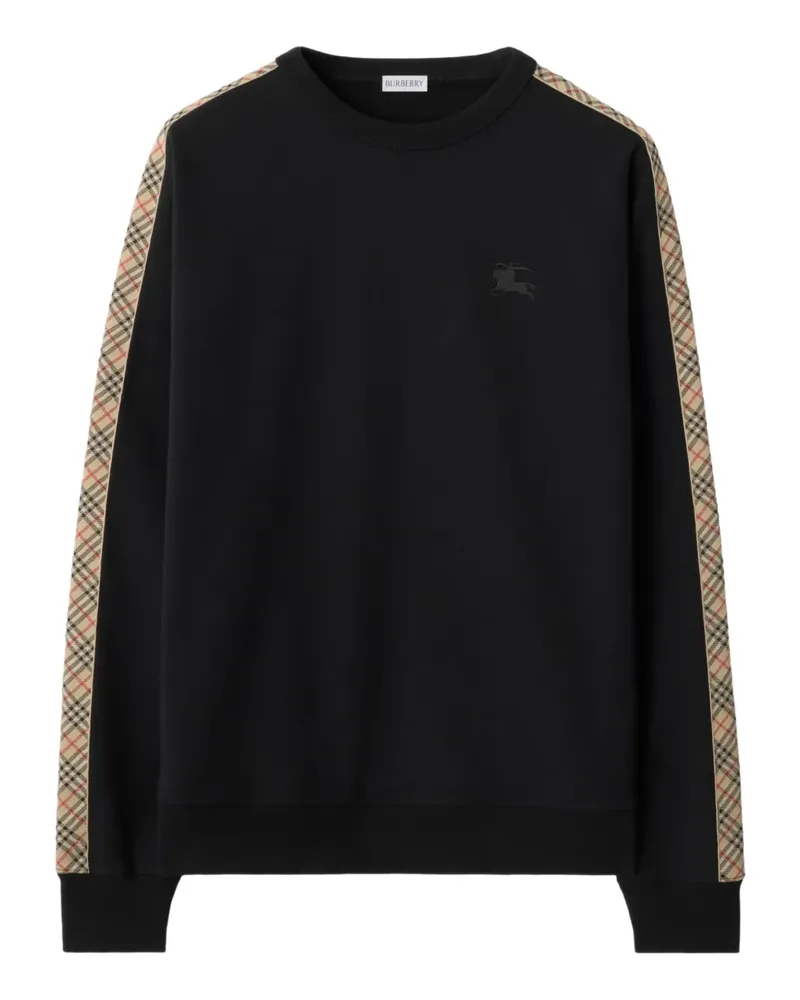 Burberry Sweatshirt mit karierten Borten - Schwarz Schwarz