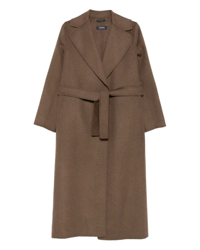 Max Mara Gewickelter Mantel mit Gürtel - Braun Braun