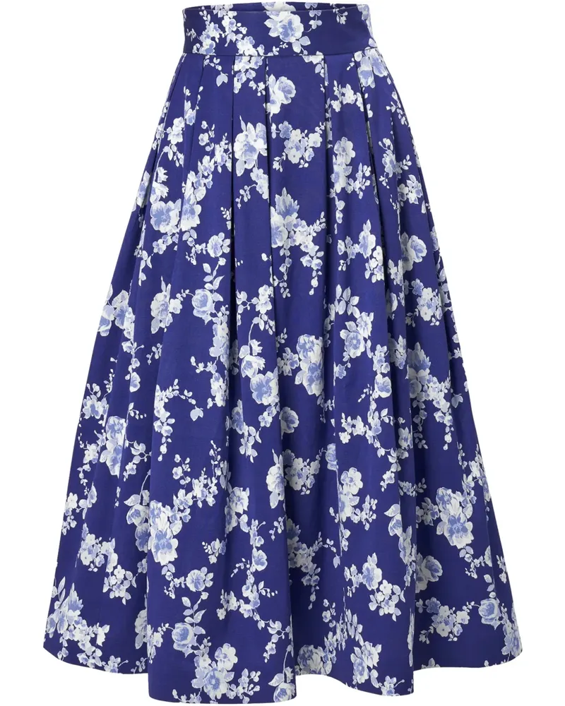Carolina Herrera New York Midirock mit Blumen-Print - Blau Blau