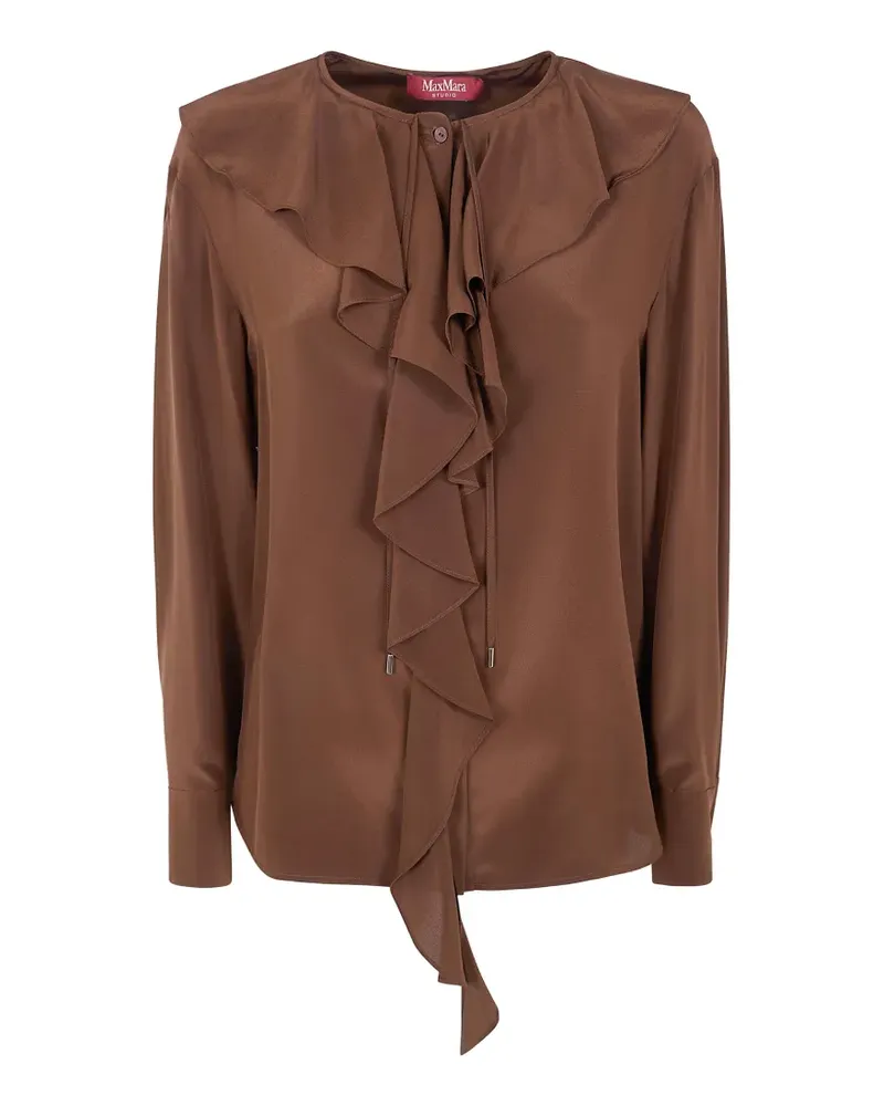 Max Mara ruffled silk blouse - Braun Braun
