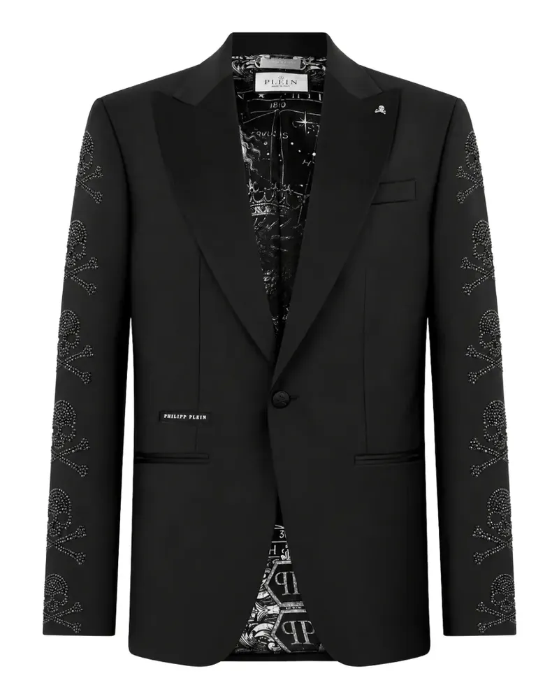 Philipp Plein Blazer mit Totenkopf-Print - Schwarz Schwarz