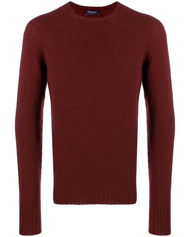 Drumohr  Pullover mit Rundhalsausschnitt Rot