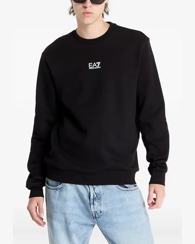 EA7 Pullover mit Logo-Print - Schwarz Schwarz