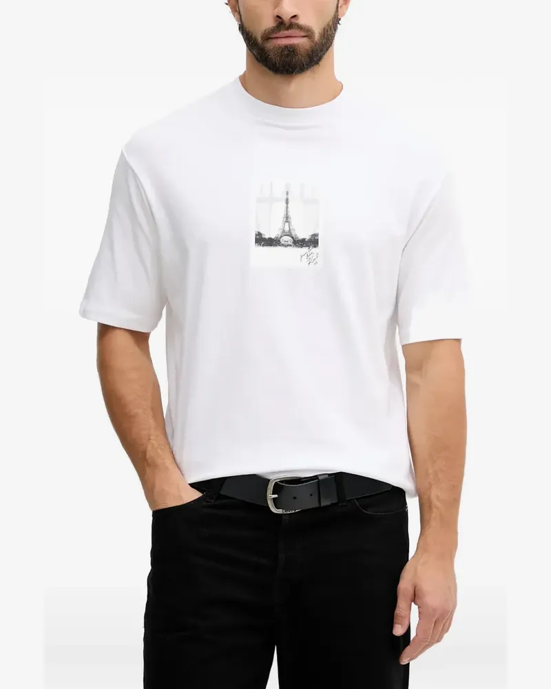 Karl Lagerfeld x Paris Hilton T-Shirt mit grafischem Print - Weiß Weiß