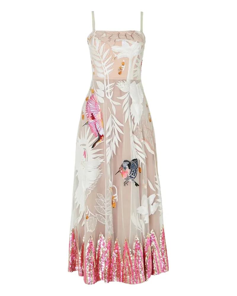 Temperley London Maxikleid mit Blumenstickerei - Weiß Weiß