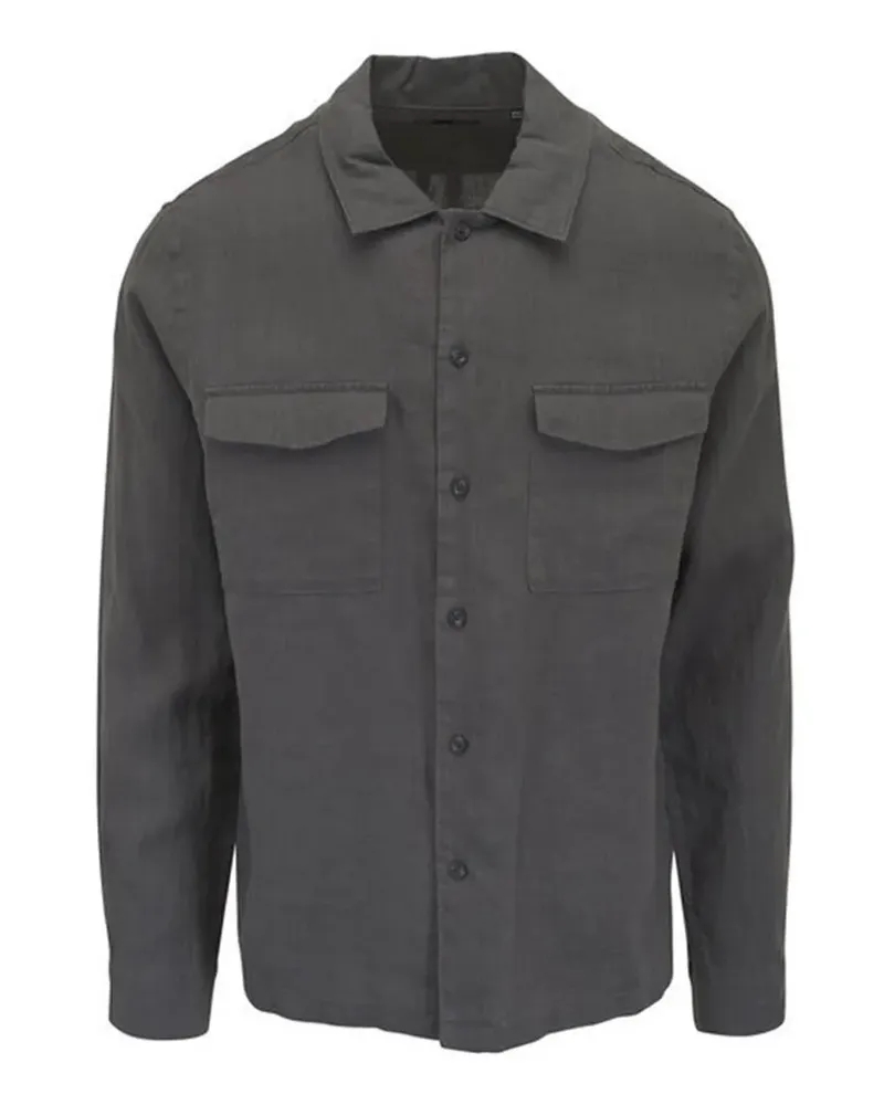 Vince Garage Leinenhemd - Grau Grau