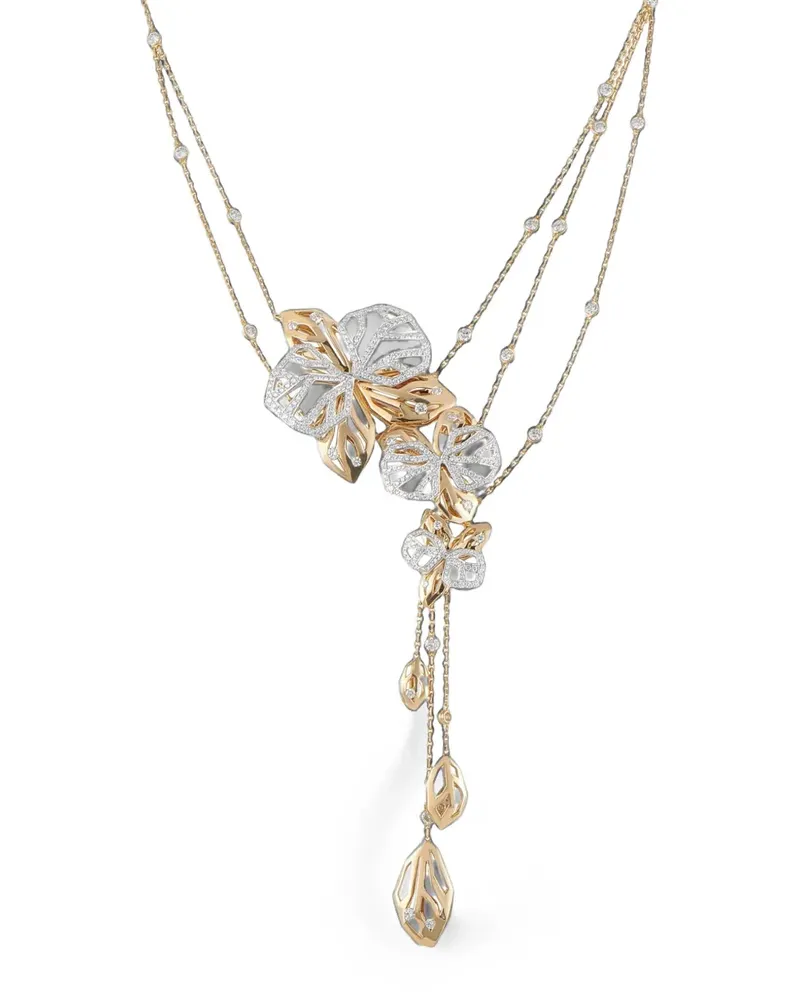 Cartier Caresse d'Orchidees Halskette mit Diamant - Gold Gold