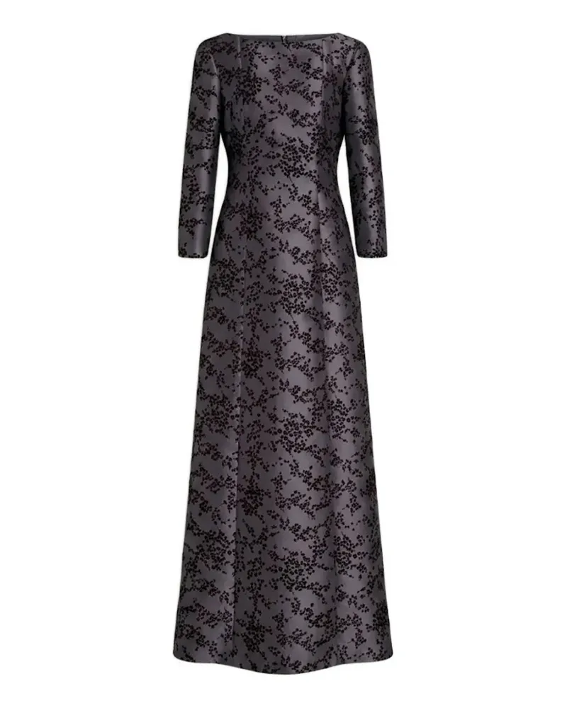 Alberta Ferretti Maxikleid mit Blumenprint - Grau Grau
