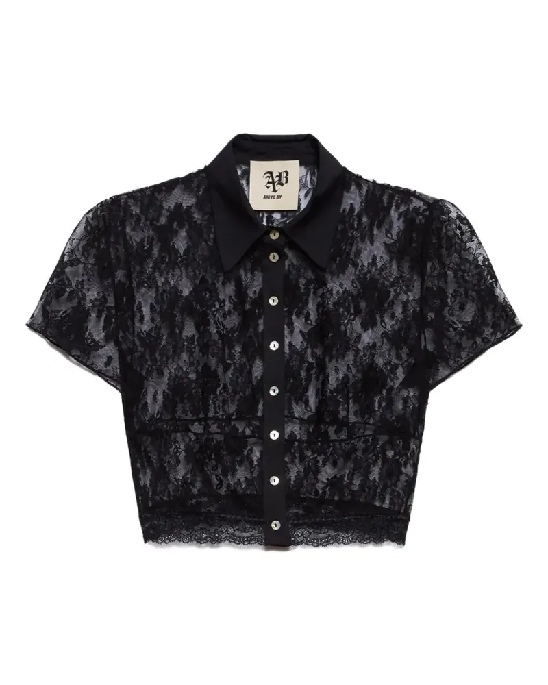 Aniye By Era floral-lace cropped shirt - Schwarz Schwarz
