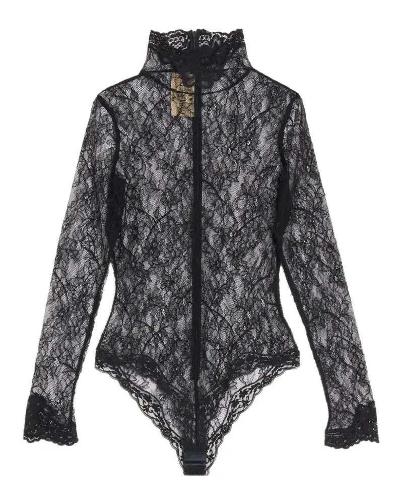Valentino Garavani Body aus Blumenspitze - Schwarz Schwarz