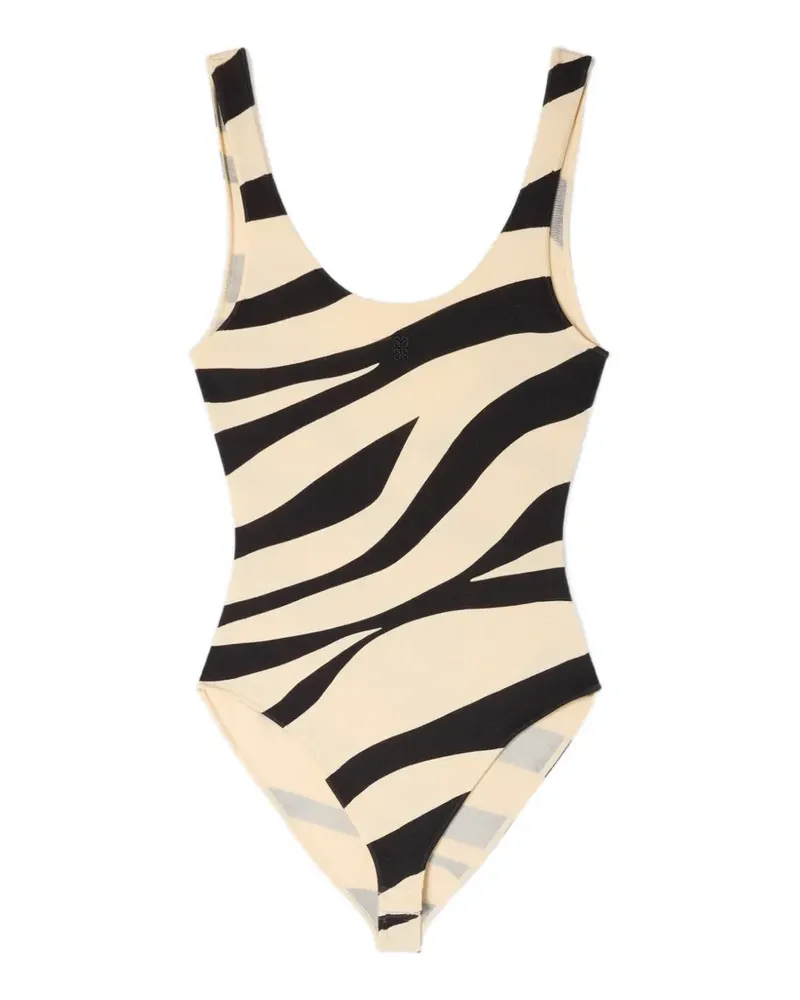 Sandro Body mit Zebra-Print - Nude Nude