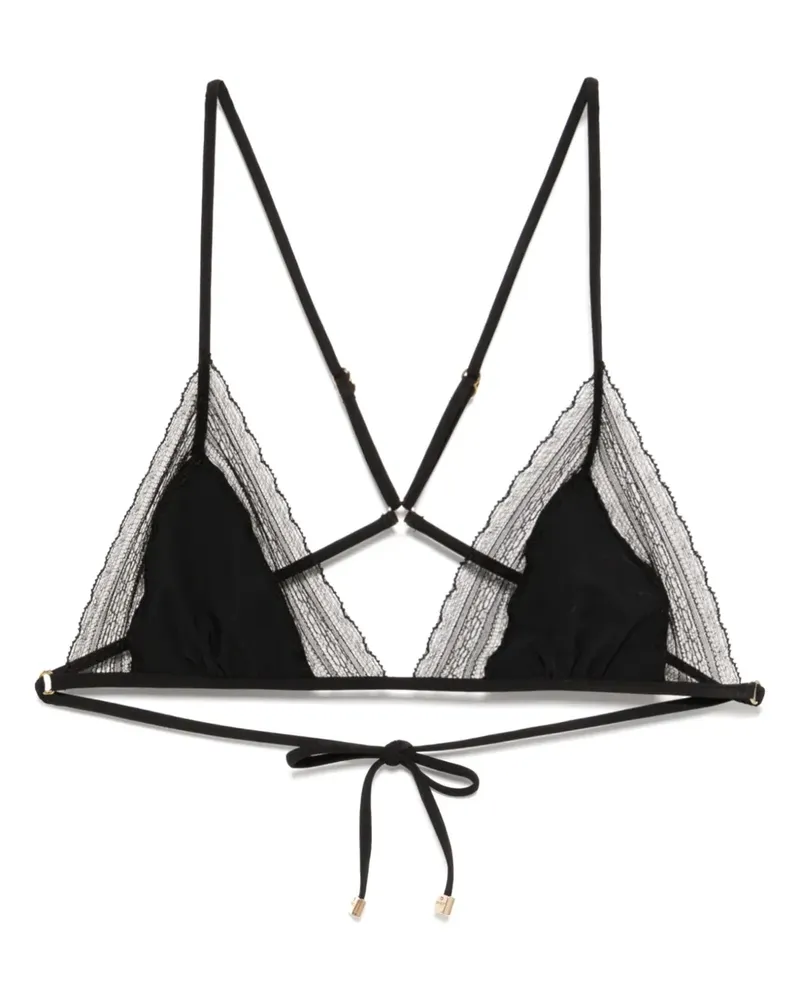 Kiki De Montparnasse Bikinioberteil mit Spitzeneinsatz - Schwarz Schwarz