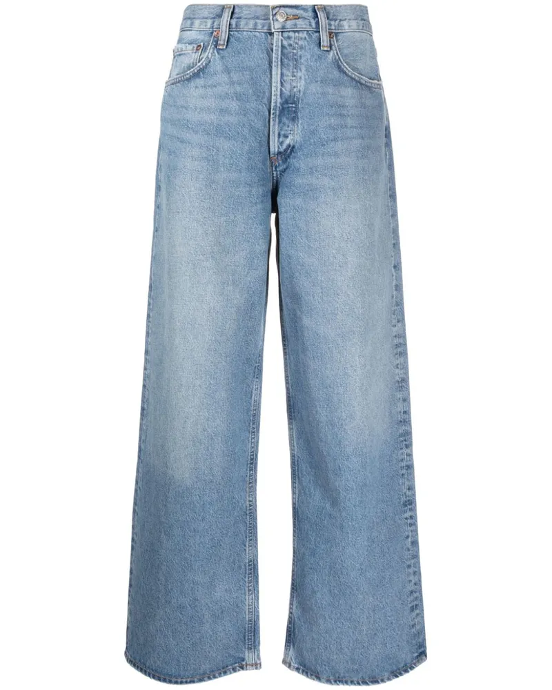 AGOLDE Hoch sitzende Straight-Leg-Jeans Blau