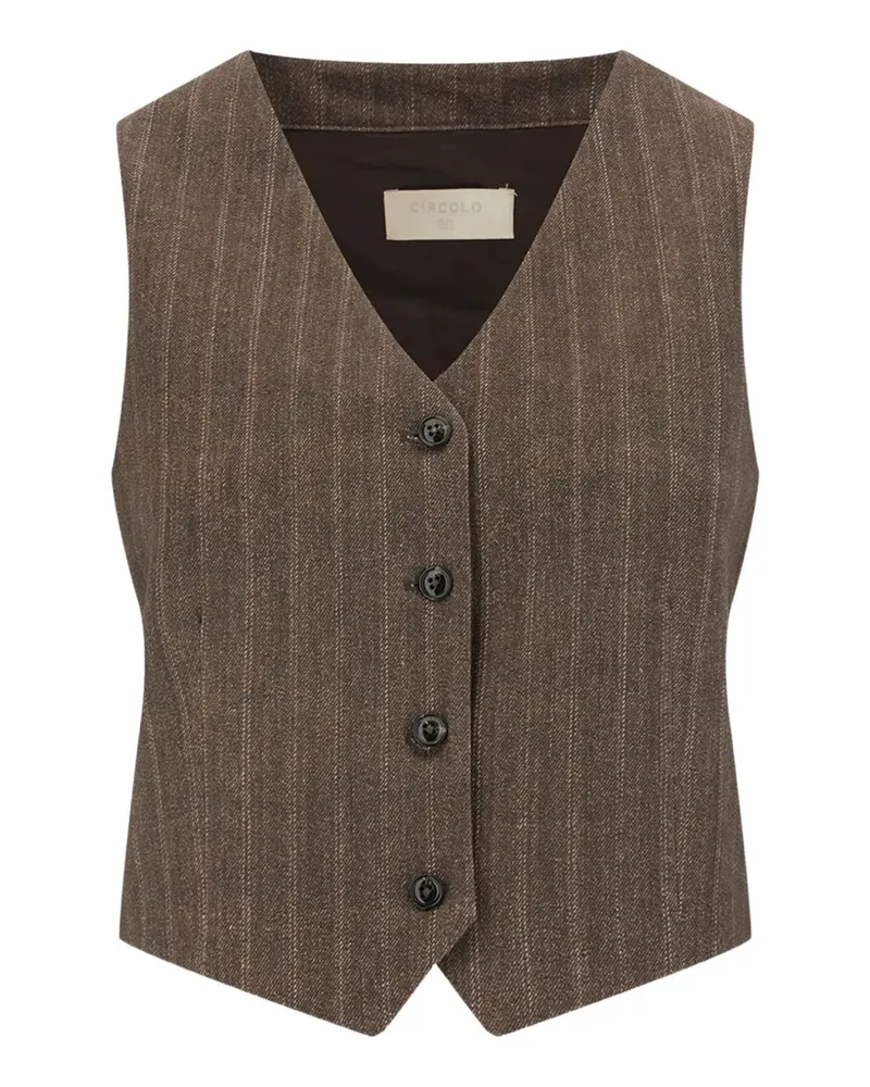 CIRCOLO 1901 pinstripe-pattern waistcoat - Braun Braun