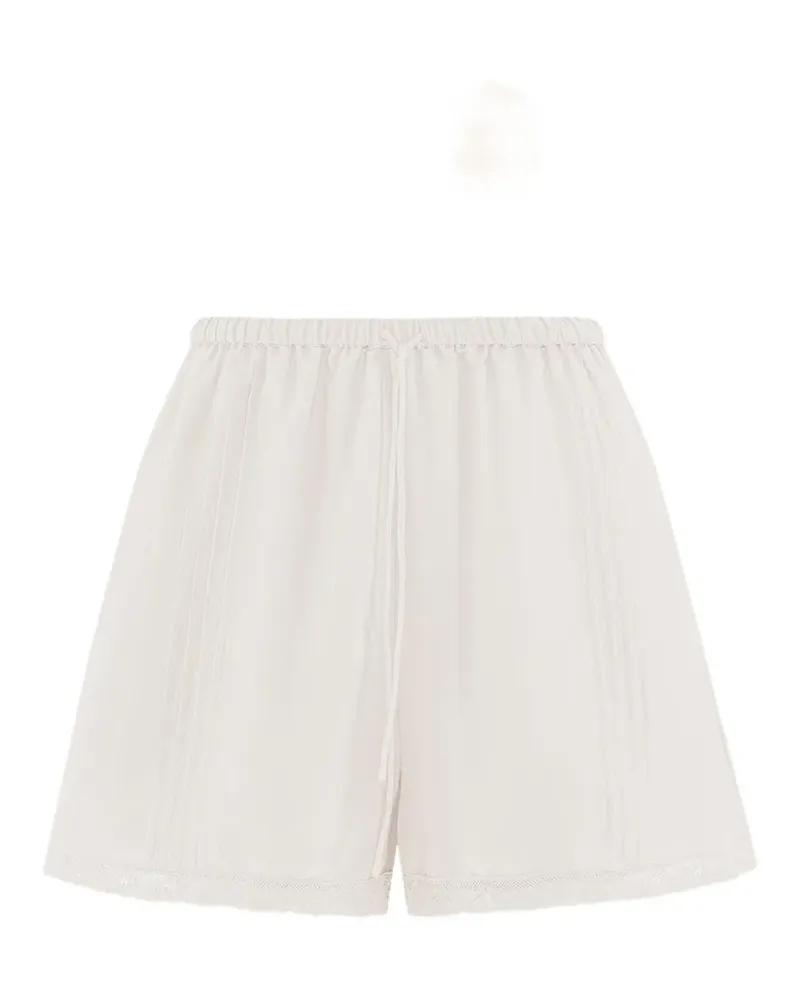 12 STOREEZ Orchard Mini-Shorts mit Kordelzug - Weiß Weiß