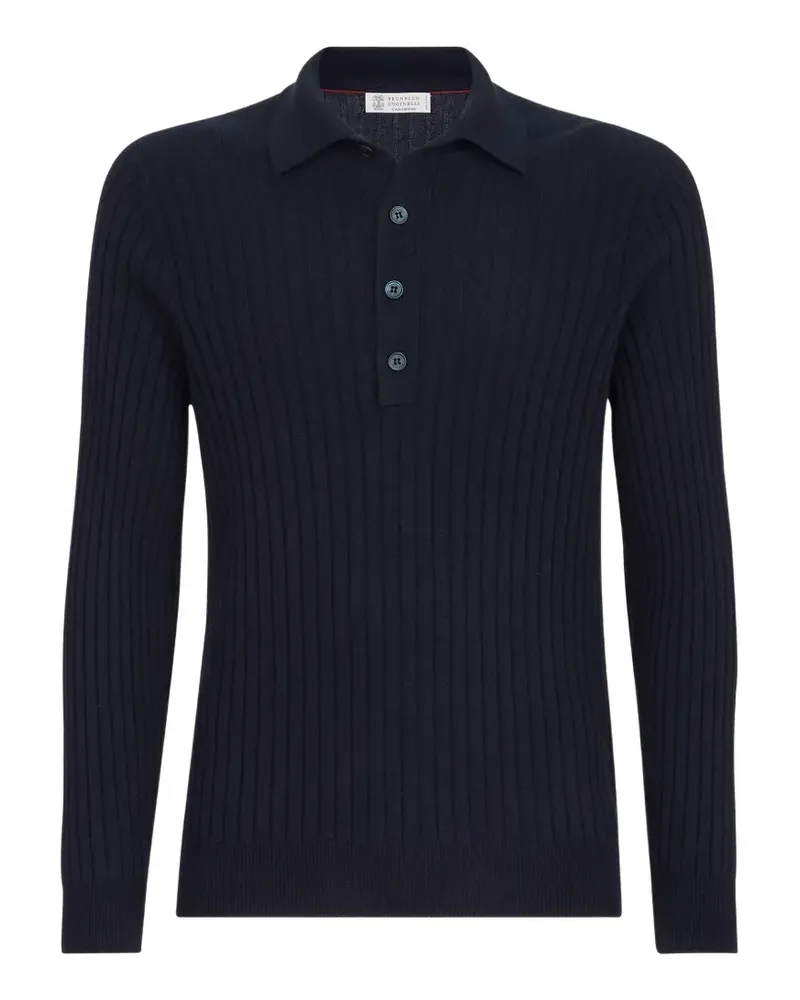 Brunello Cucinelli Poloshirt aus Kaschmir - Blau Blau