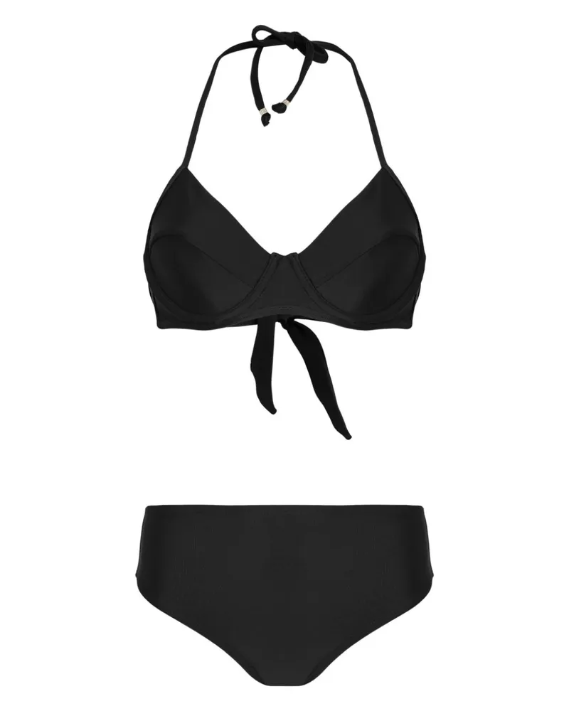 Amir Slama Klassischer Neckholder-Bikini - Schwarz Schwarz