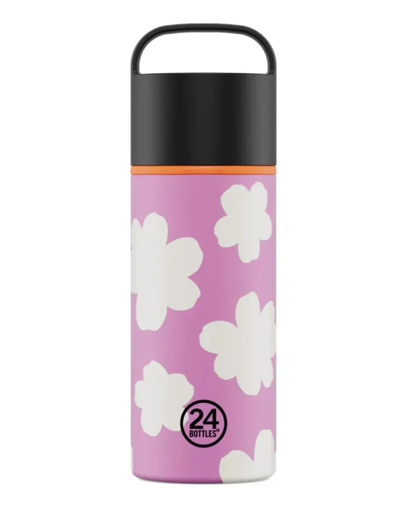 24BOTTLES 730ml Spin Flasche mit Blumen-Print - Rosa Rosa