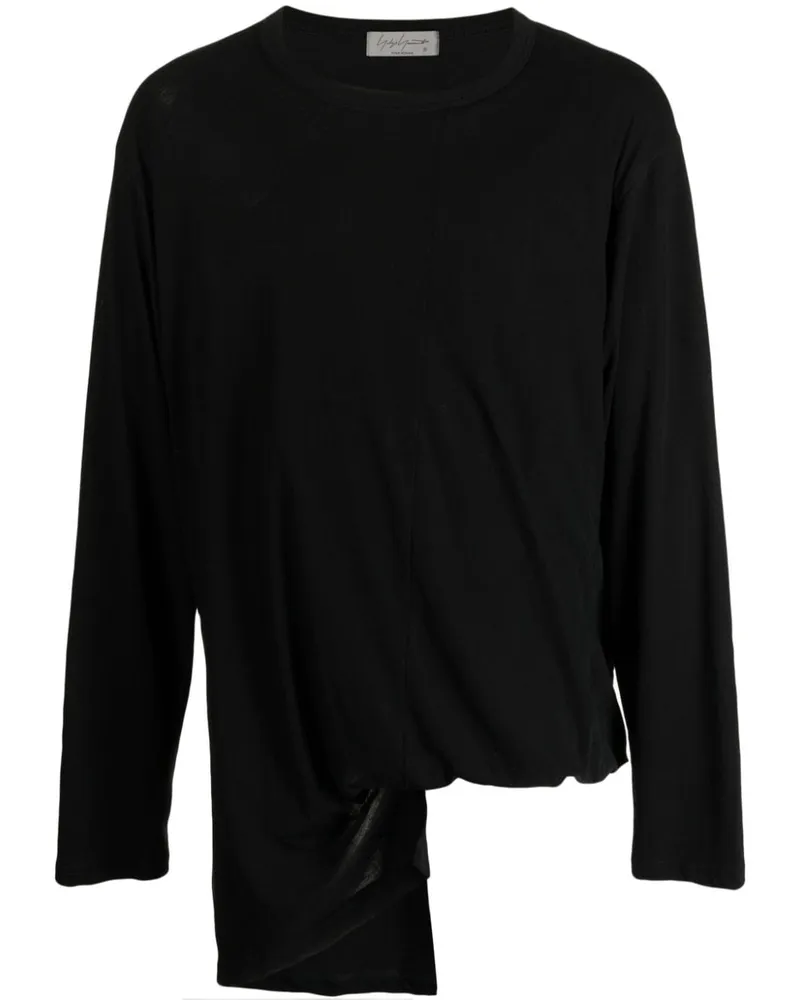 Yohji Yamamoto Asymmetrisches T-Shirt Schwarz