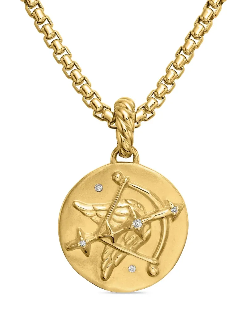 David Yurman 18kt Sagittarius Gelbgoldanhänger mit Diamanten 28,7mm Gold