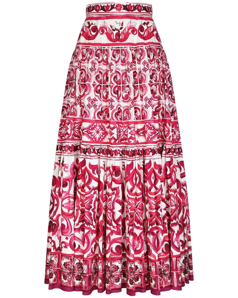 Dolce & Gabbana Maxirock mit Majolica-Print - Rot Rot