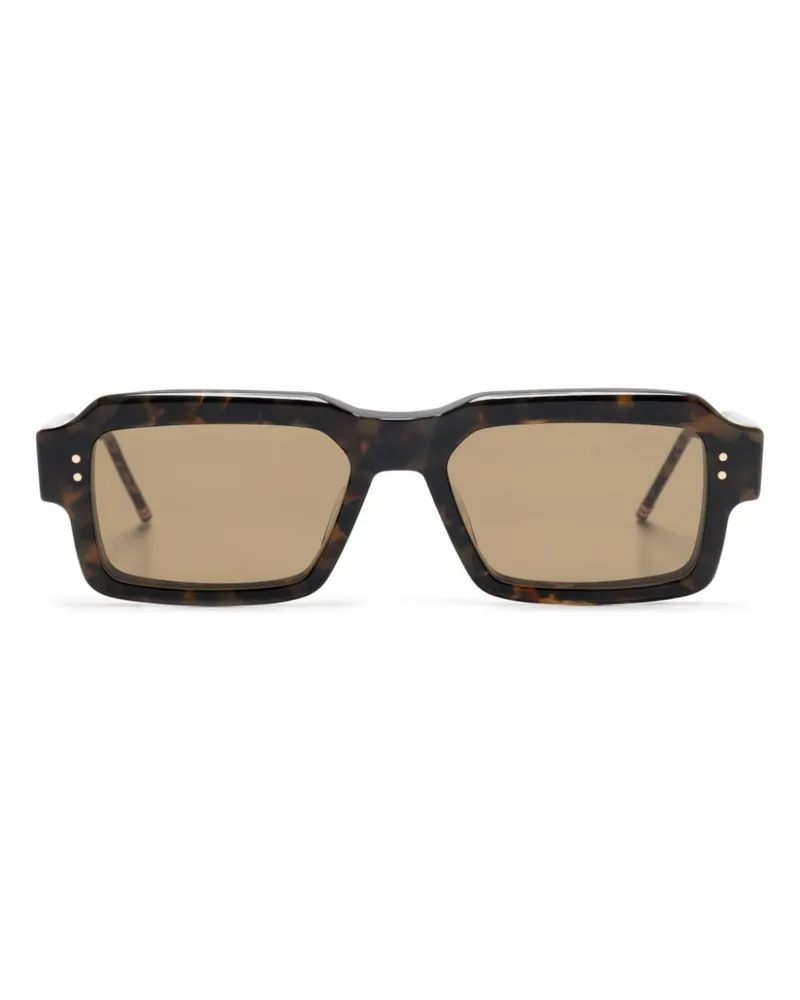 Thom Browne Sonnenbrille mit eckigem Gestell - Braun Braun