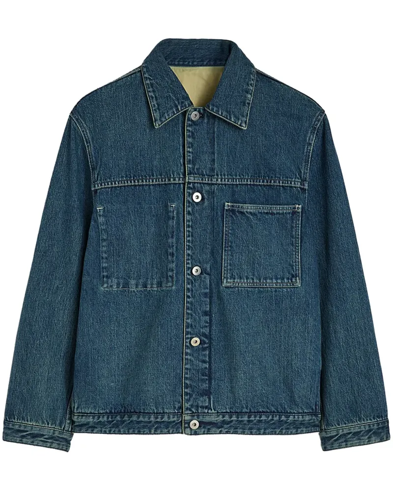 Jil Sander Ausgeblichene Jeansjacke - Blau Blau