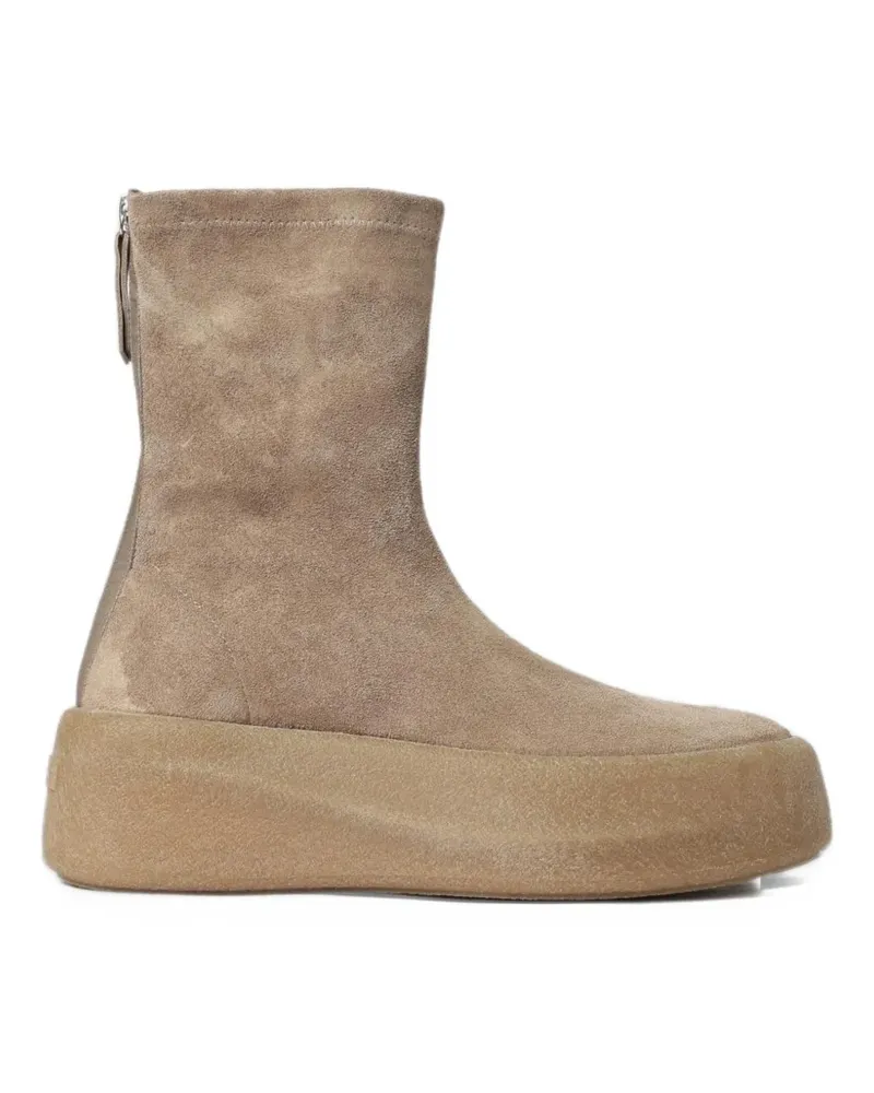 Vic Matié F04 Creepy Plateau-Stiefeletten aus Wildleder - Nude Nude