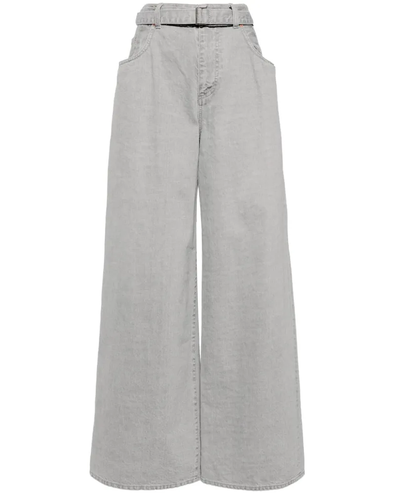 Sacai Weite Jeans mit Gürtel - Grau Grau