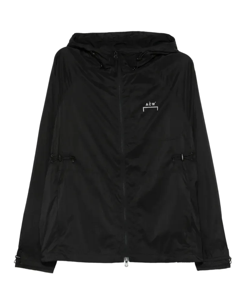 ACW* logo-print drawstring hooded jacket - Schwarz Schwarz