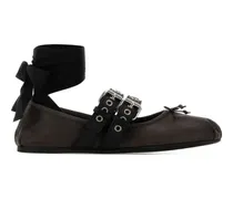 Ballerinas mit Schnallenriemen - Braun
