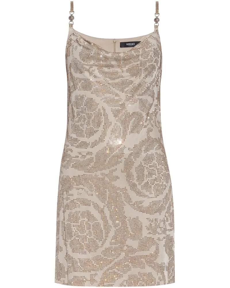 Versace Crystal Barocco Camisole-Minikleid - Nude Nude