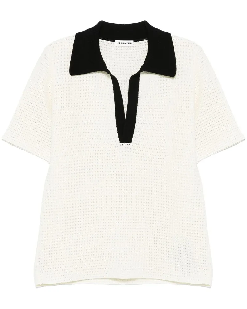 Jil Sander Gestricktes Poloshirt - Weiß Weiß