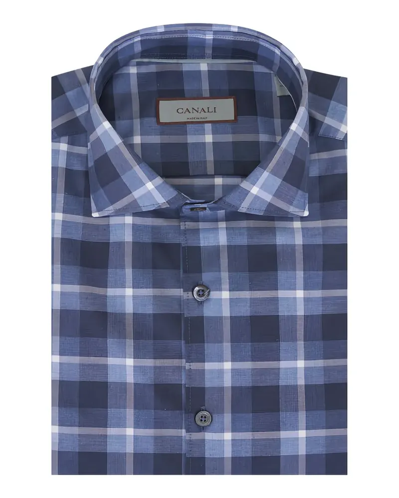 Canali Kariertes Hemd - Blau Blau